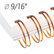 БРОНЗОВАЯ МЕТАЛЛИЧЕСКАЯ ПРУЖИНА 9/16", диаметр 14.3 мм, шаг 3:1, 34 петли, упаковка 100 шт. mb143bronze